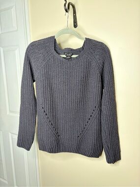 Poof! Gray Textured Crewneck Sweater